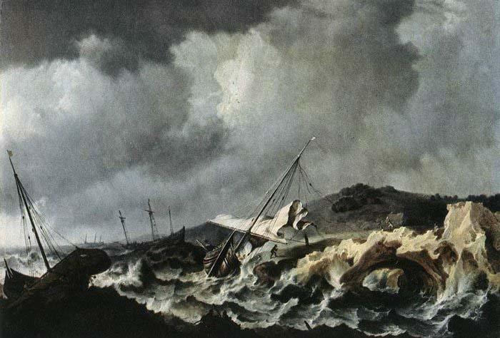 PEETERS, Bonaventura the Elder Storm on the Sea France oil painting art
